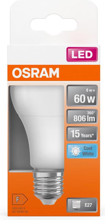 Produktbild Osram Led Star Classic A (E27, 8.50 W, 806 lm, 1 x, F)