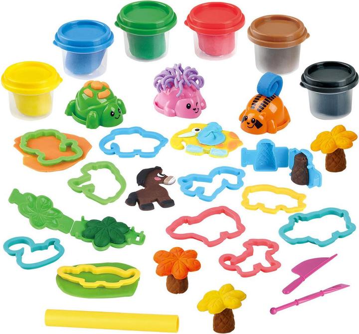 Actual product image Play Animal Island clay set. 6 clay pots