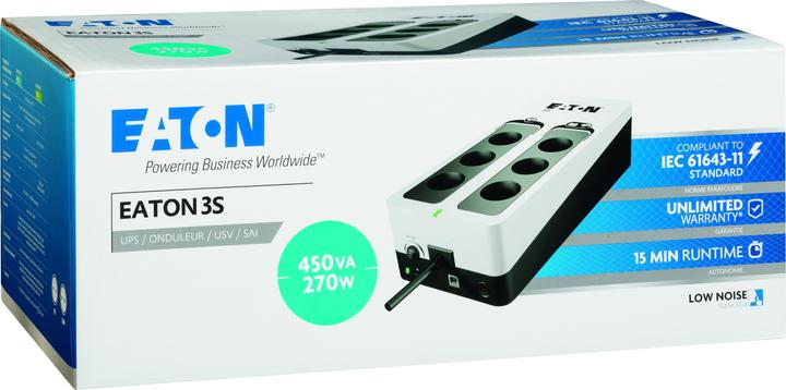 Produktbild Eaton 3S450D Unterbrechungsfreie Stromversorgung (USV) Standby (Offline) 450 VA 270 W 6 AC-Ausgänge (450 VA, 270 W, Standby USV)