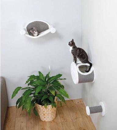 Produktbild Trixie Kuschelhöhle zur Wandmontage (30 cm, Grau, Weiss)