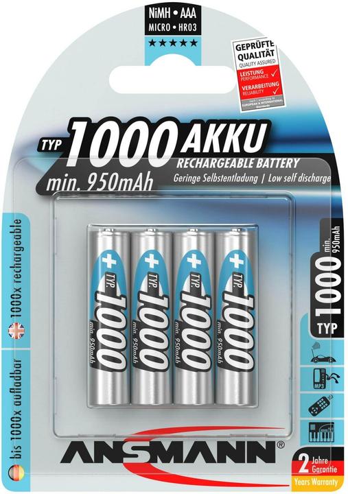 Ansmann AAA (4 Stk., AAA, 950 mAh)