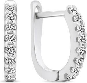 Produktbild Brilio Silver - Fine silver hoop earrings with zircons EA559W