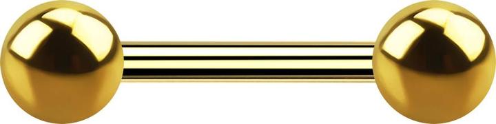 Produktbild Star Piercing Barbell Innengewinde vergoldet mit zwei Kugeln (Chirurgenstahl 316L)