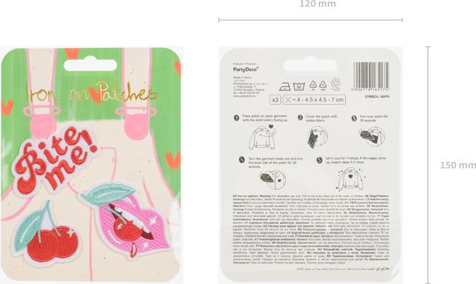 Produktbild Partydeco Iron on patches Bite me, mix, 4-4.5x4.5-7 cm (1 pkt / 3 pc.)
