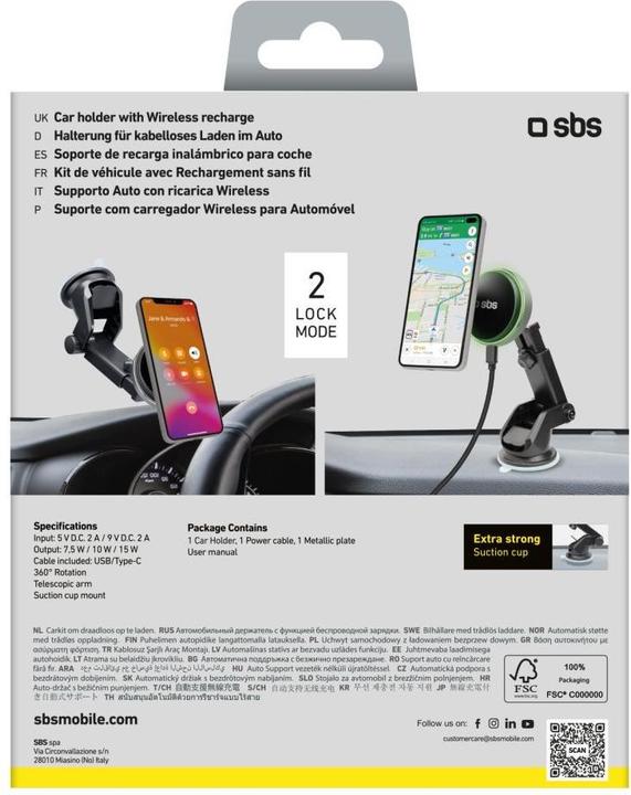 Produktbild SBS Magnetische Autohalterung für Windschutzscheibe und Armaturenbrett, kompatibel mit MagSafe-Aufladung