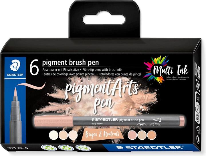 Image du produit Staedtler Feutres de coloriage Pigment Arts Brush Pen Nudes & Beiges (Beige, 6 x)