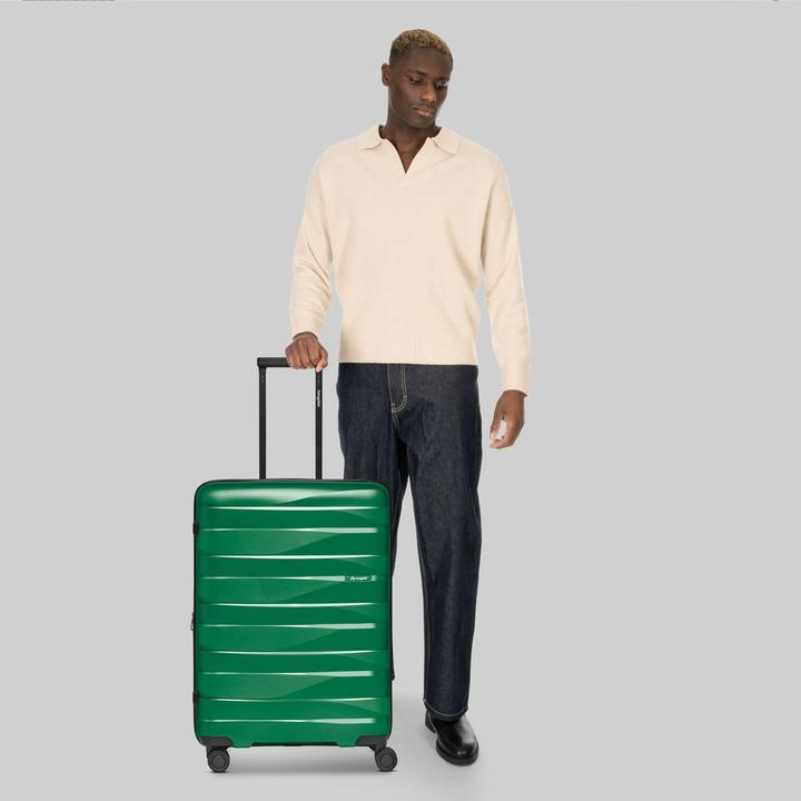 Immagine prodotto Bergpfeil Travel 4-Rollen Trolley M 66 cm mit Dehnfalte (72 l, M (50 - 90l))