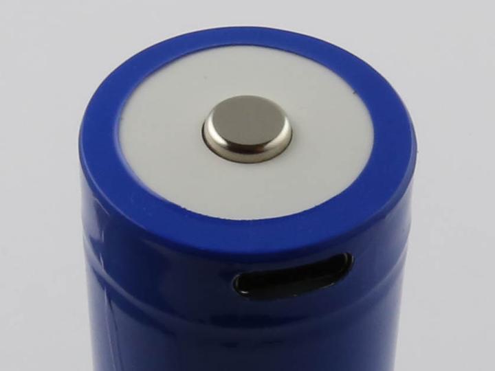 Actual product image AccuCell Round cell 26650, Li-ion, 3.7V, 5000mAh, 18.5Wh, with USB-C charging port (1 pcs., 26650, 5000 mAh)