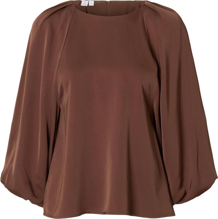 Selected Femme Satin Bluse mit 3/4 Ärmeln