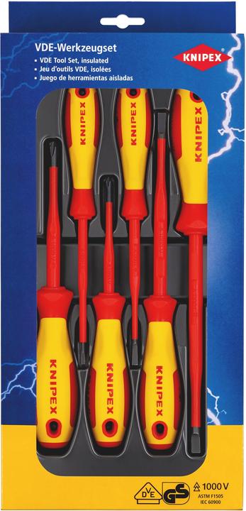 Produktbild Knipex VDE Schraubendreher-Paket (Phillipps-Kreuzschlitz (PH), Schlitzschrauben)