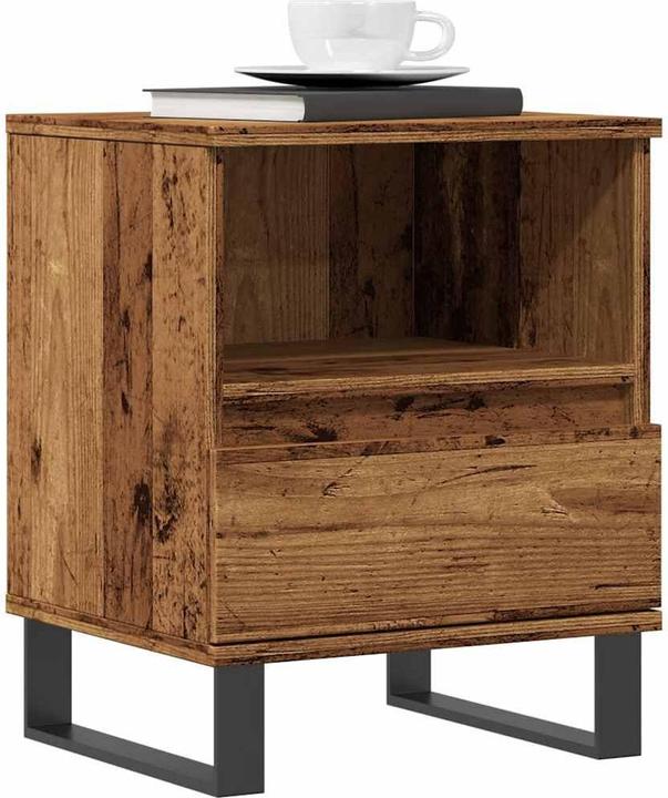 Image du produit VidaXL Table de chevet Rangement de nuit Commode de nuit Console de chevet aspect bois ancien (40 x 35 x 50 cm)