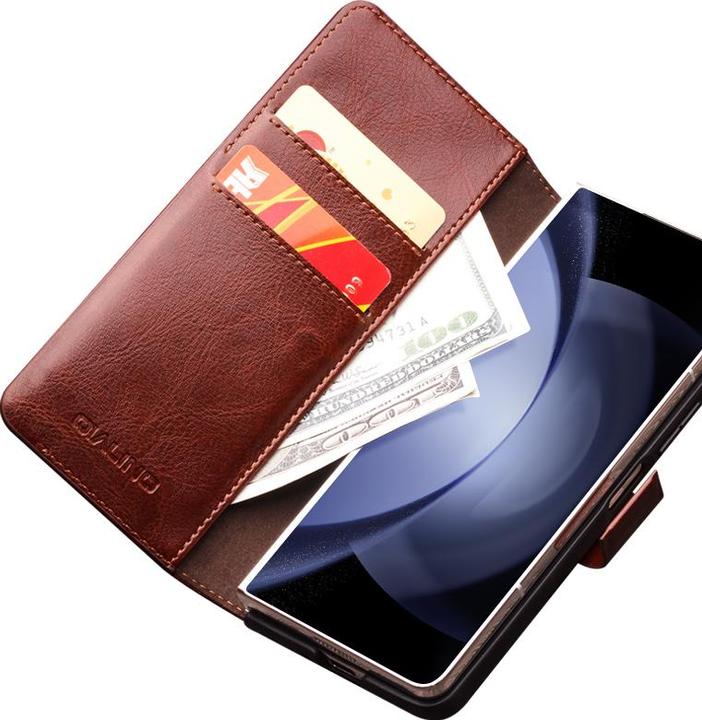 Produktbild QiAlino Hülle Flip mit magnetischem Verschluss Dunkelbraun (Samsung Galaxy Z Fold6)