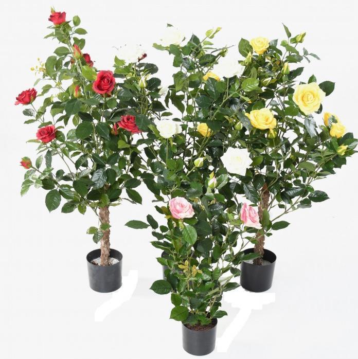 Produktbild Greendeco Künstlicher Rosenbaum Royal weiss, ca. 100cm (100 cm)