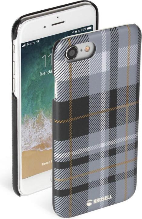 Krusell Limited Cover Apple iPhone 8/7 geruit donkergrijs (Apple iPhone 8)