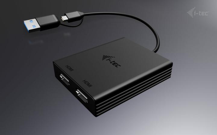 Image du produit i-tec Adaptateur vidéo USB-A/USB-C Dual 4K DP Adaptateur d'affichage 2x 4K DP avec puce DisplayLink 6950 (DP, 27 cm)