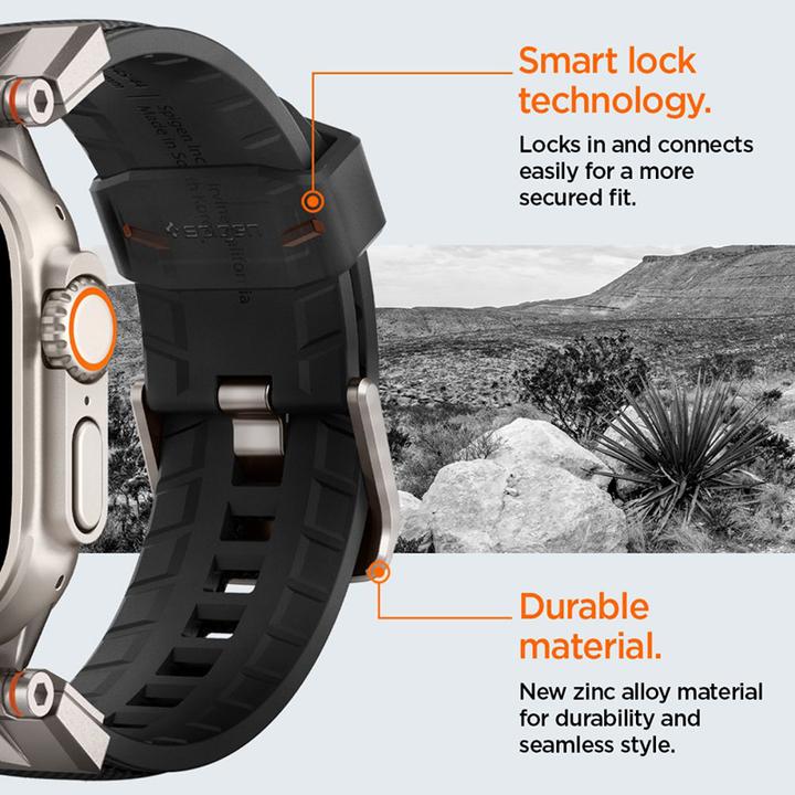 Productafbeelding Spigen DuraPro Armor Apple Watch 4/5/6/7/SE 42/44/45/49 mm czarny/zwart AMP06065 (35 mm, Thermoplastisch polyurethaan (TPU), Nylon)