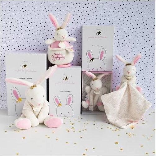 Produktbild Doudou et Compagnie Hase Stern Schmusetuch mit Schnullerhalter15cm