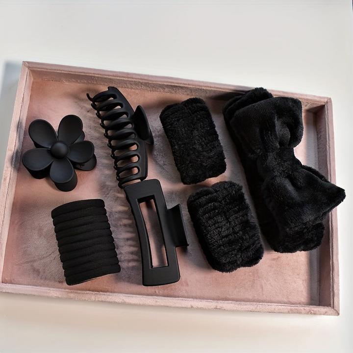 Actual product image Alopini 16pcs/set hair accessories kit flower shaped hair claw clip bowknot decorative hairband large (16 pcs.)