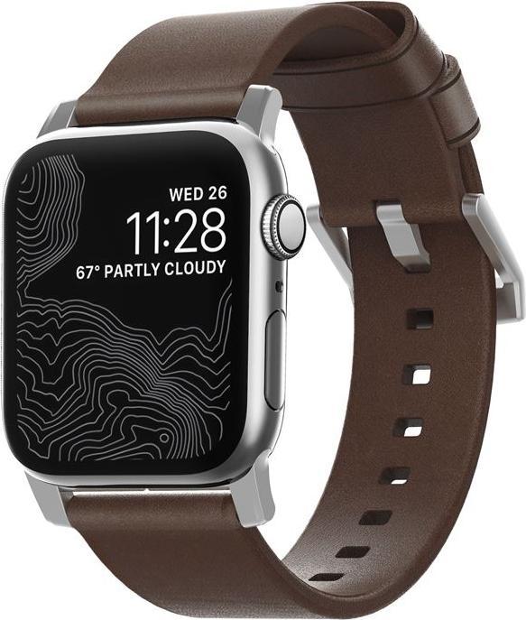 Produktbild Nomad Modern Connector Strap (44 mm, Edelstahl, Leder, Apple Watch Series 6, Apple Watch Series 5, Apple Watch SE, Apple Watch Series 4)