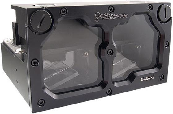 Actual product image Koolance RP-452X2 Dual 5.25" reservoir for 2 PMP-450/S D5