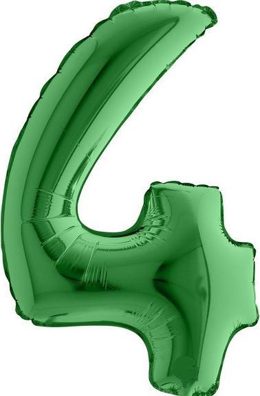 Bigiemme Ballon alu Chiffre "4" Vert