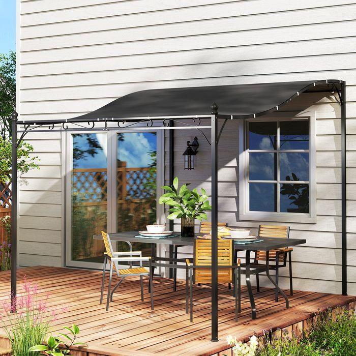 Produktbild Swisshandel24 2,5x3m Pergola, Wandmontage, Ablauflöcher, Schattendach, Dunkelgrau (248 cm, 298 cm)