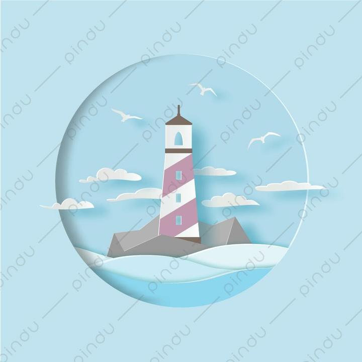 Actual product image Pindu Canvas painting 3D Lighthouse (30 x 30 cm)
