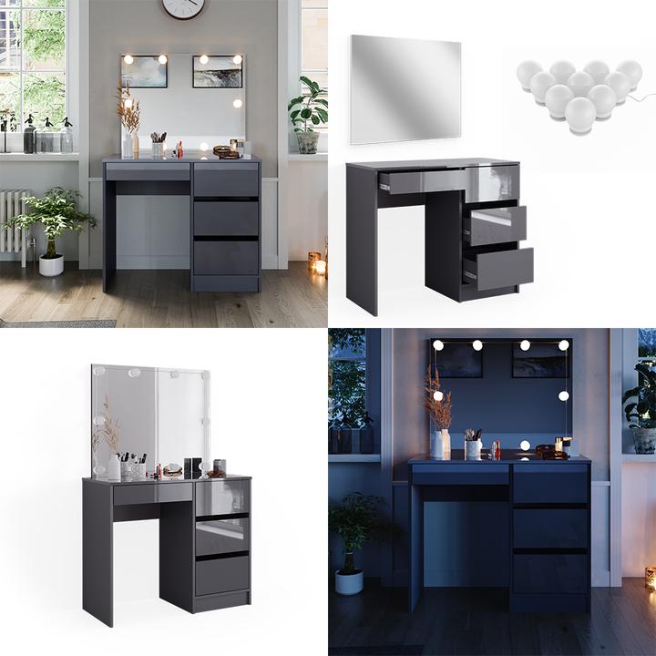Actual product image Vicco Sherry with stool and lighting (90 x 75 x 40 cm)