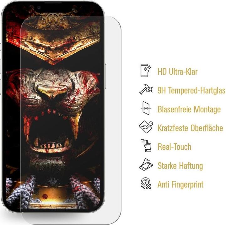 Actual product image Protectorking 3x 3D A++ real tempered 9H armoured glass CLEAR (3 Piece, Apple iPhone 14)
