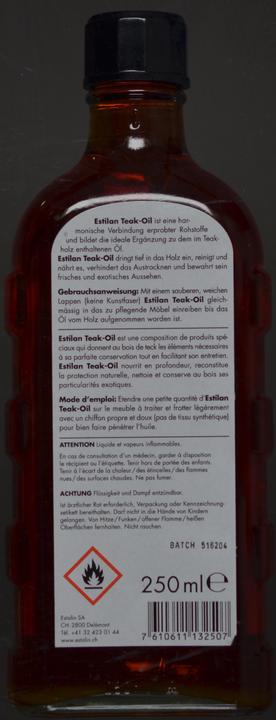Actual product image Estalin Teak tree oil