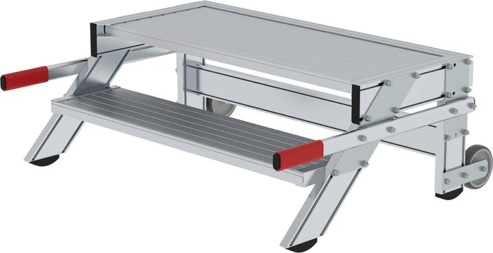 Produktbild Munk Arbeitspodest fahrbar, Stufenbreite 1000 mm, Aluminium geriffelt 2 Stufen (Gerüst, 88.50 cm)