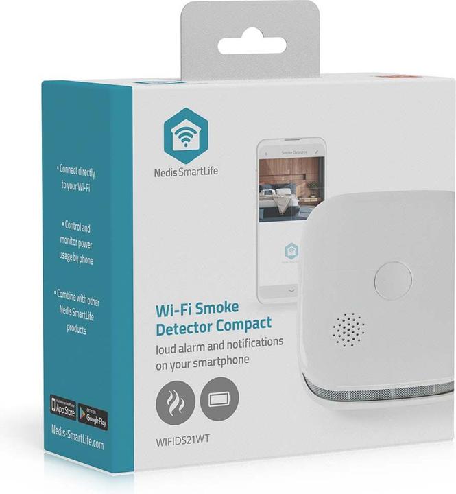 Produktbild Nedis SmartLife Rauchmelder | Wi-Fi | Batteriebetrieben | Sensorlebensdauer: 10 Jahre | EN 14604 | M