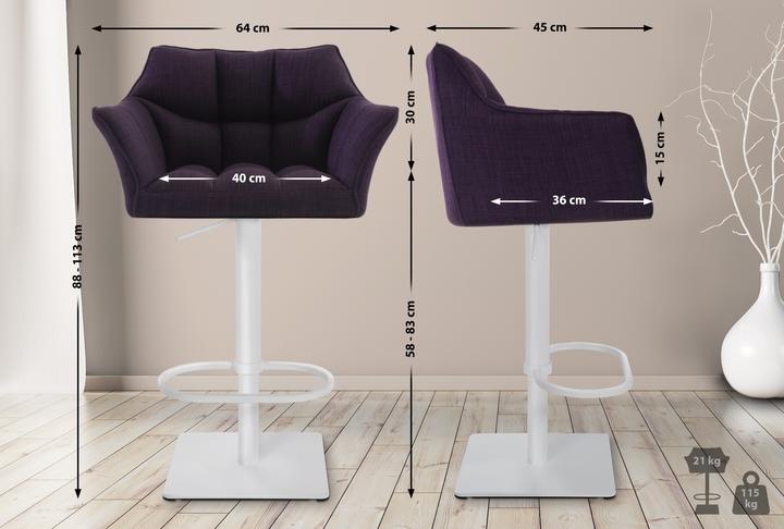 Image du produit CLP tabouret de bar Damaso W tissu, violet