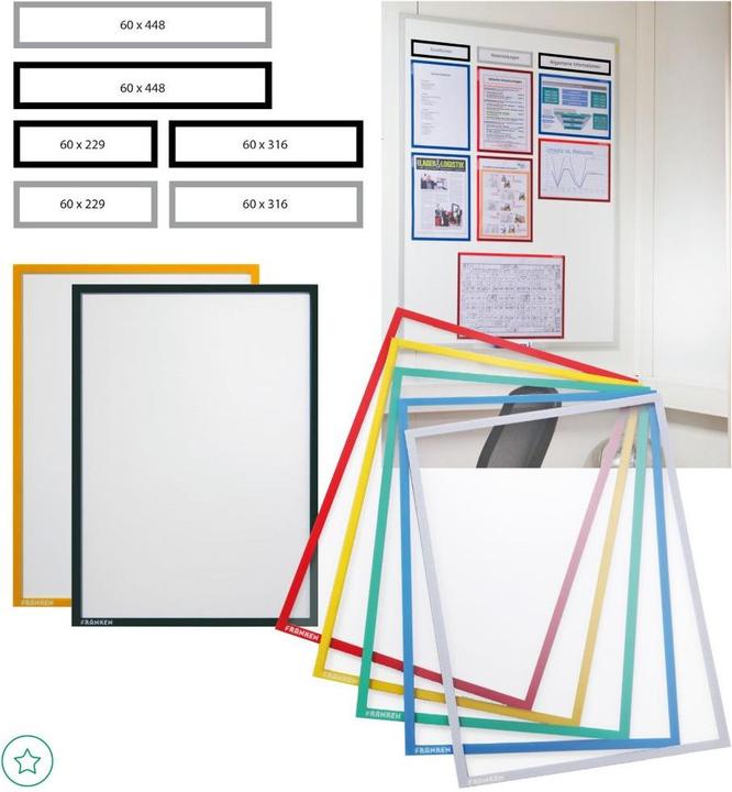 Actual product image Franken Magnetic pocket / document holder, DIN A4, red, made of hard film, matt, document-proof, thickness (A4)
