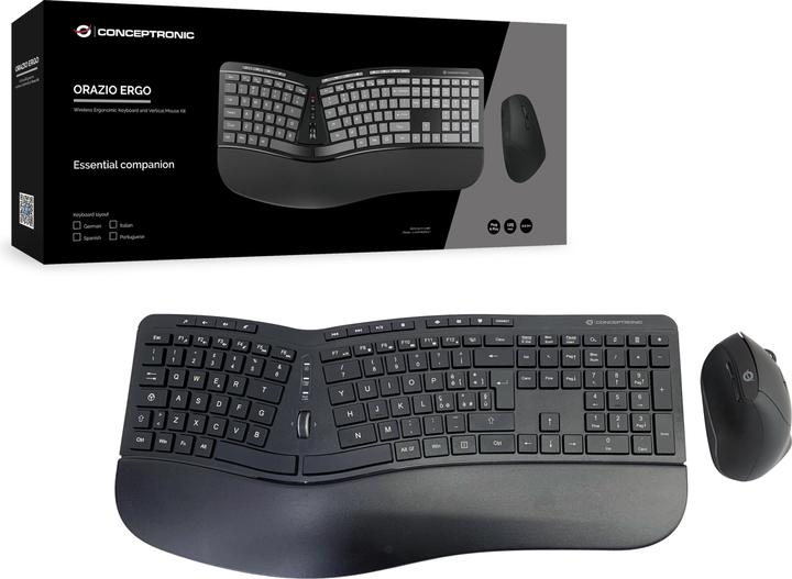 Produktbild Conceptronic ORAZIO02IT Tastatur RF Wireless QWERTY Italienisch Schwarz (IT, Kabellos)
