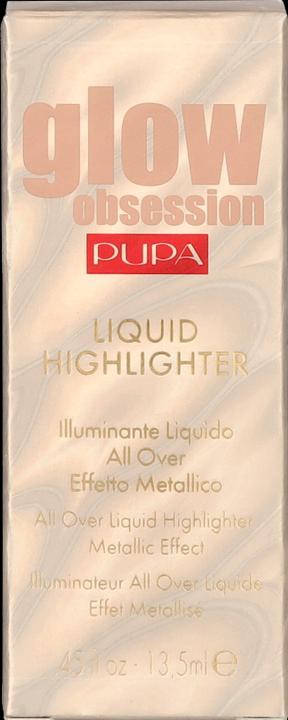 Image du produit Pupa Milano Glow Obsession Liquid Highlighter Metallic Effect Moon Light (002 Lumière de la lune, Highlighter)