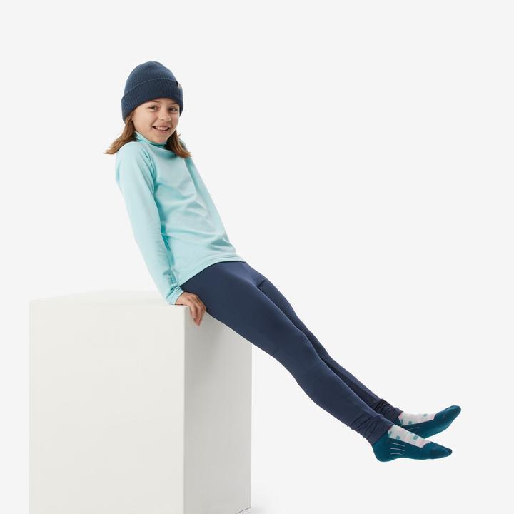 Image du produit Wedze Sous-vêtements de ski T-shirt fonctionnel enfant col haut - BL 500 turquoise (3, 4)