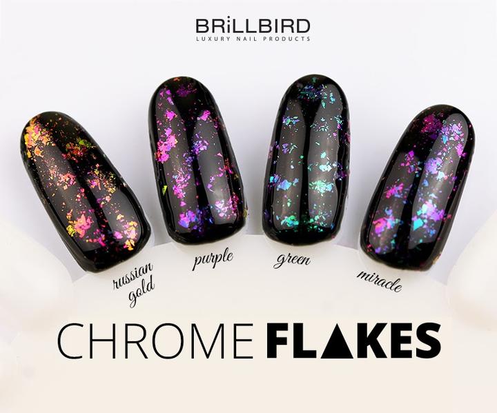 Actual product image BrillBird Chrome Flakes - GREEN