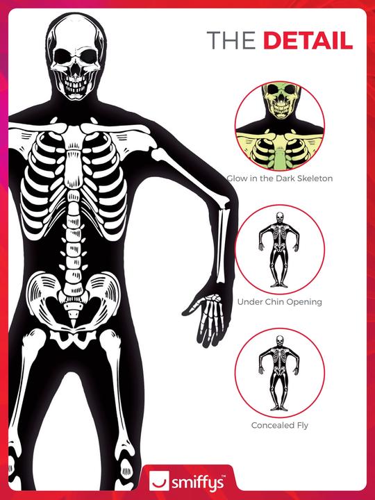 Image du produit Smiffys Second Skin - Squelette Glow in the Dark (M)