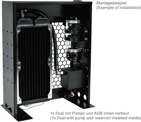 Produktbild Phobya Radiator Stand black Bench Edition: Quad 4x120mm