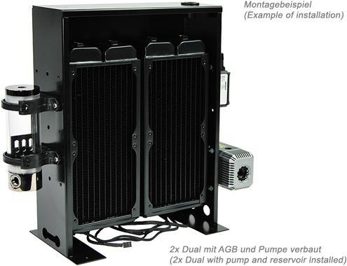 Produktbild Phobya Radiator Stand black Bench Edition: Quad 4x120mm