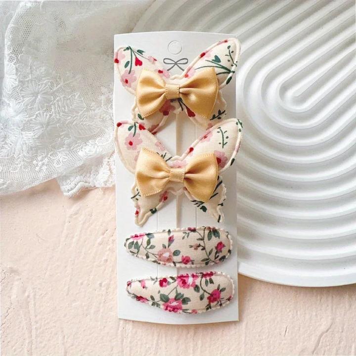 Image du produit Activity Board 4 Stück elegante Schleifen-Haarspangen - Polyester, geflochtene, florale und einfarbige Designs (4 pcs)