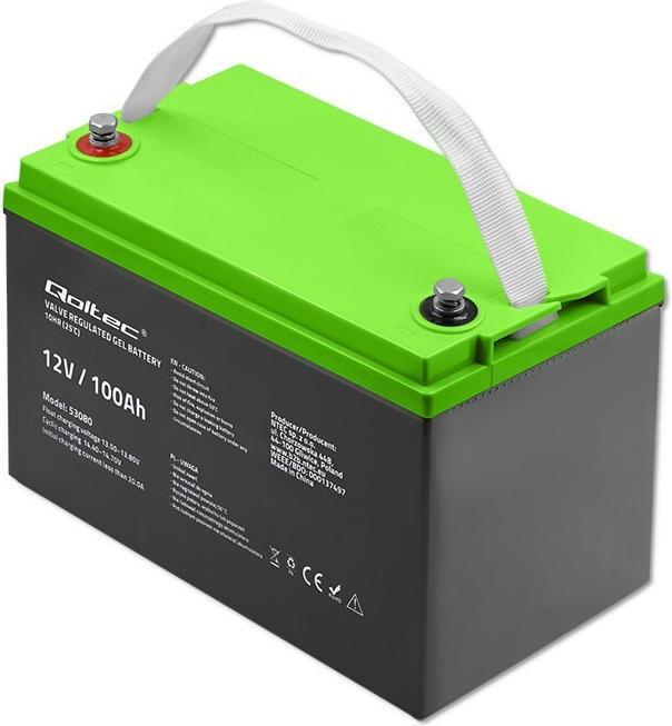 Actual product image Qoltec 53080 Gel Battery 12V 100Ah (12 V, 100 Ah)