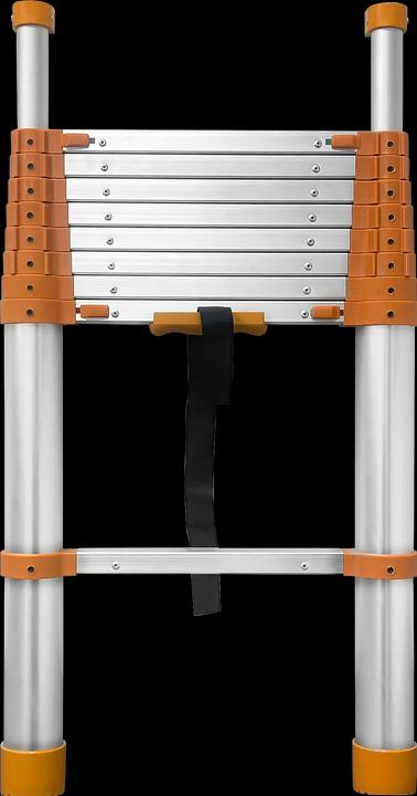 Actual product image CarTech Telescopic ladder 2.6m 1-piece aluminium (Single ladder, 48 cm)