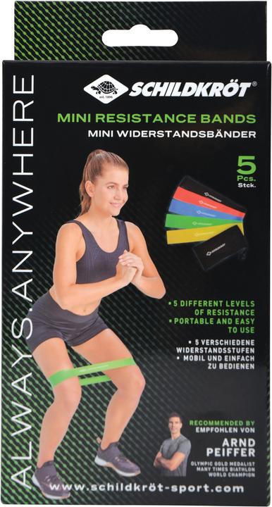 Image du produit Schildkröt Mini Resistance Band 5er Set (0.30 m, Fort, Extra fort, Moyen, Extra Léger, Léger)