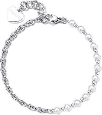 Sagapo S'Agapõ - Elegant steel bracelet with chunky pearls SHK67