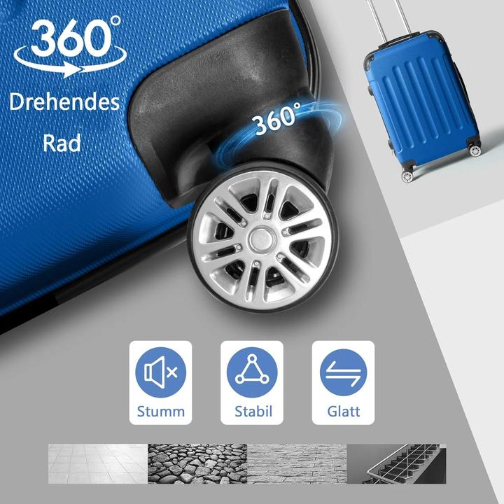 Actual product image Leadzm 3-teiliges Reisekoffer-Set (93 l, Hand luggage (up to 50 litres), M (50 - 90l), L (90 - 115l))