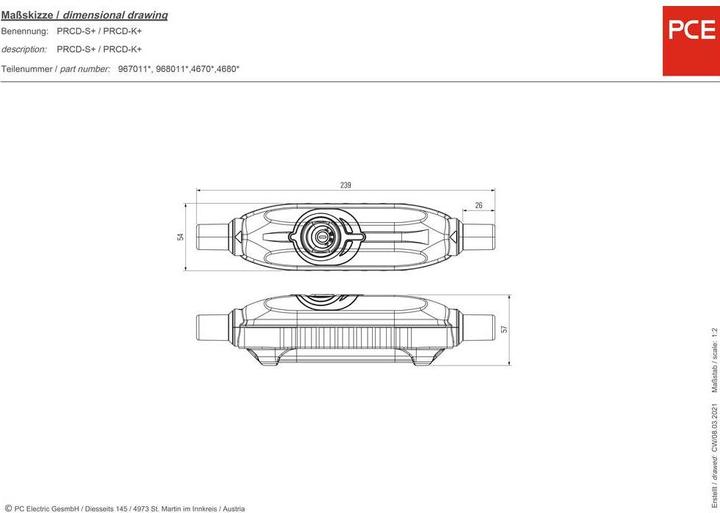 Actual product image PCE Intermediate switch plastic with