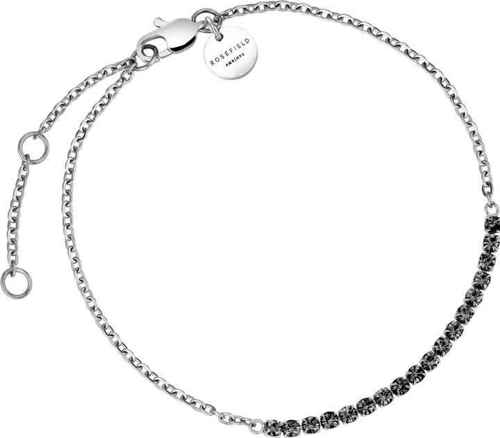 Rosefield Tennis Graphite Bracelet Silver Armband (19.50 cm, Rhodium plattiert Edelstahl 316L)