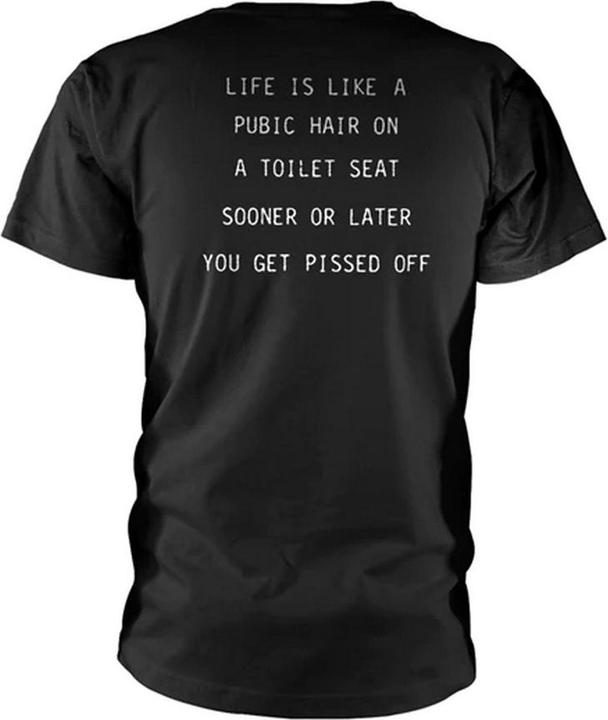 Actual product image Universal Textiles Unisex Adult Warning Back Print T-Shirt (L)